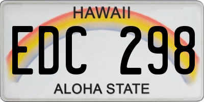 HI license plate EDC298