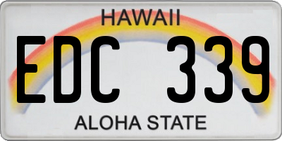 HI license plate EDC339