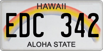HI license plate EDC342