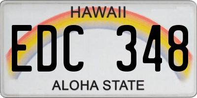 HI license plate EDC348