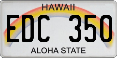 HI license plate EDC350
