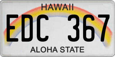 HI license plate EDC367