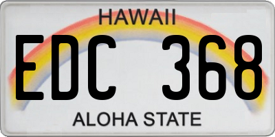 HI license plate EDC368