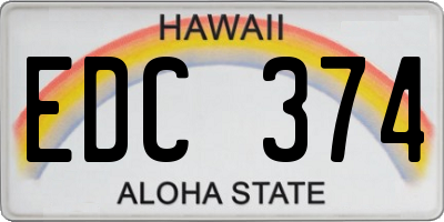 HI license plate EDC374