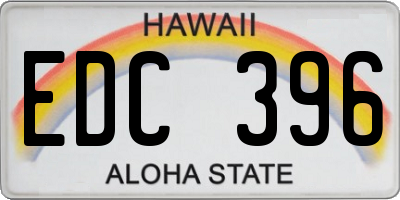 HI license plate EDC396