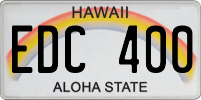 HI license plate EDC400