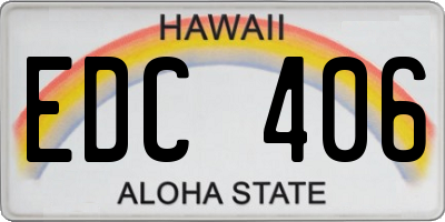 HI license plate EDC406