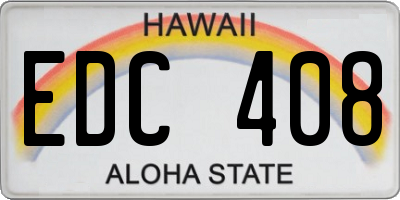 HI license plate EDC408