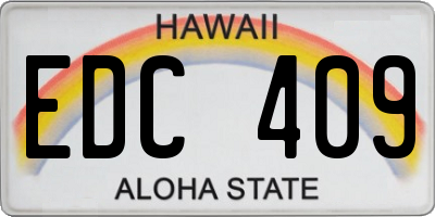 HI license plate EDC409