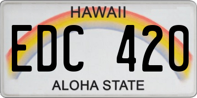 HI license plate EDC420