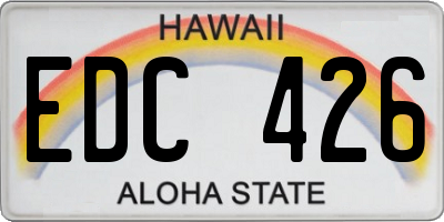 HI license plate EDC426