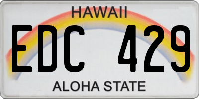 HI license plate EDC429