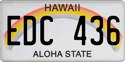 HI license plate EDC436