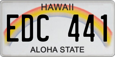 HI license plate EDC441