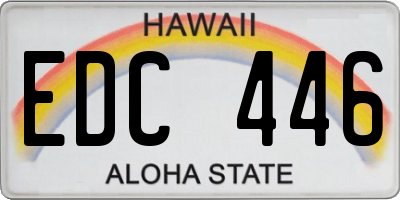 HI license plate EDC446