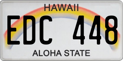 HI license plate EDC448