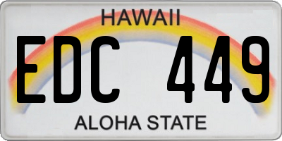 HI license plate EDC449