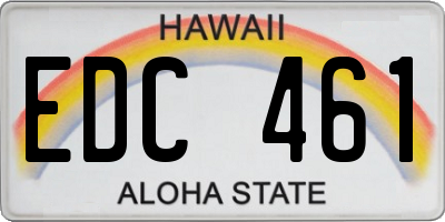 HI license plate EDC461