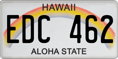 HI license plate EDC462