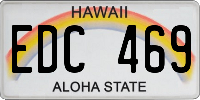 HI license plate EDC469