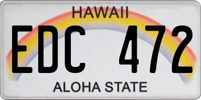 HI license plate EDC472
