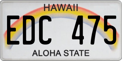 HI license plate EDC475