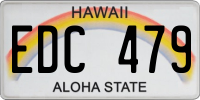 HI license plate EDC479