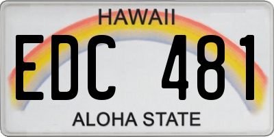 HI license plate EDC481