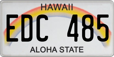 HI license plate EDC485