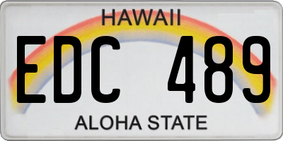 HI license plate EDC489