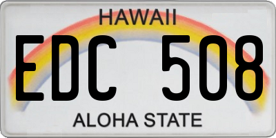 HI license plate EDC508