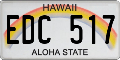 HI license plate EDC517