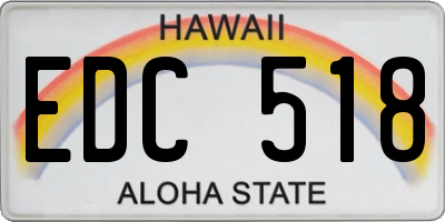 HI license plate EDC518