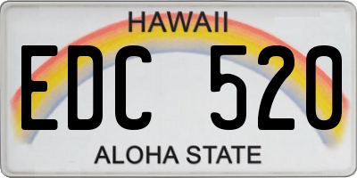 HI license plate EDC520