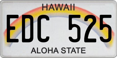 HI license plate EDC525