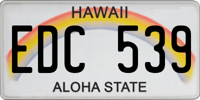 HI license plate EDC539