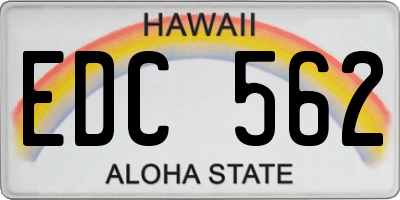 HI license plate EDC562
