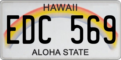 HI license plate EDC569