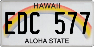 HI license plate EDC577