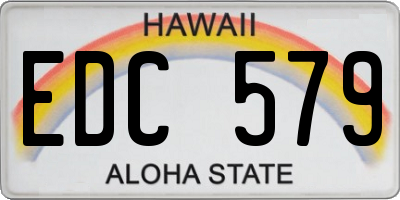HI license plate EDC579