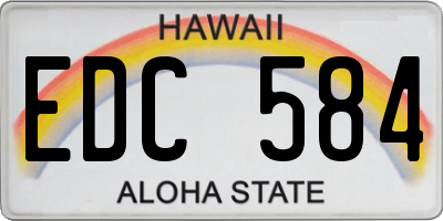 HI license plate EDC584