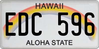 HI license plate EDC596