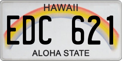 HI license plate EDC621