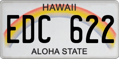 HI license plate EDC622