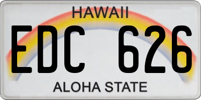 HI license plate EDC626