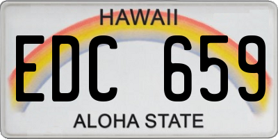 HI license plate EDC659