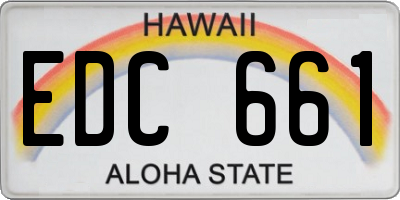HI license plate EDC661