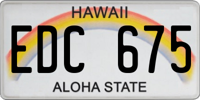 HI license plate EDC675