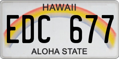 HI license plate EDC677