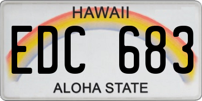 HI license plate EDC683